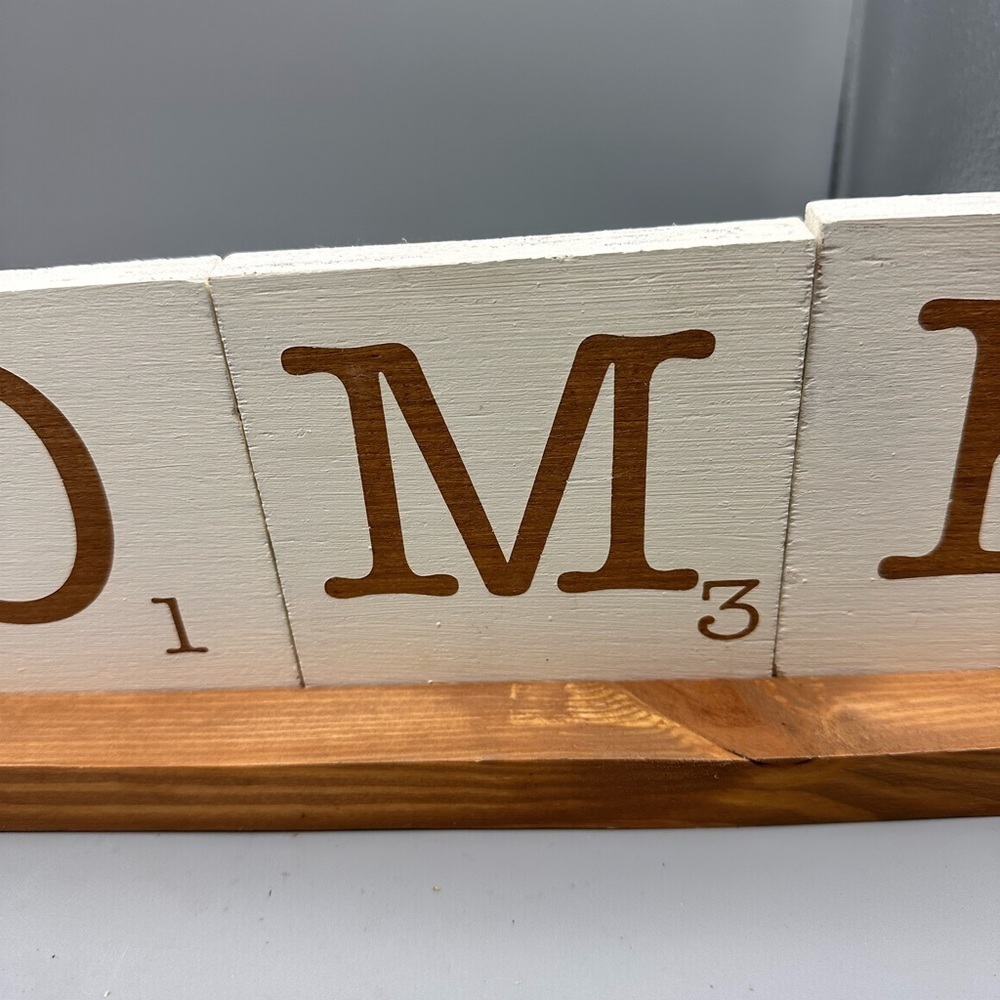 Wooden home decor scrabble tiles on stand - Picture 4 of 9